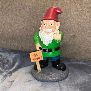 Funny lawn gnome statue